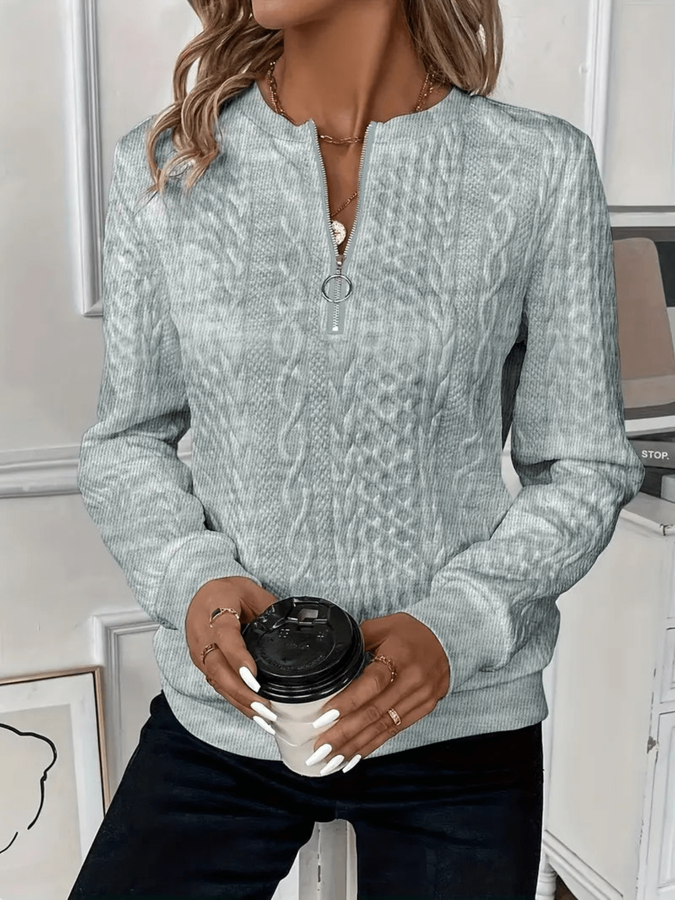 Nora | Dames trui met ritssluiting - Montavero