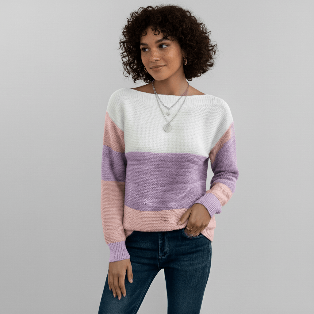 Mila | Knusse Kleurenmix Trui - Montavero