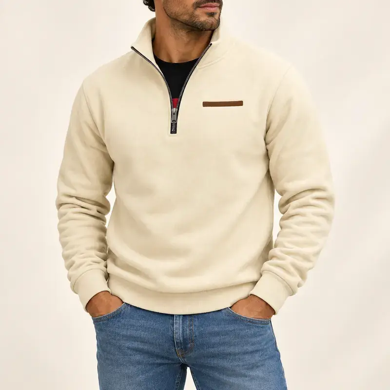 Fleece trui voor heren in beige