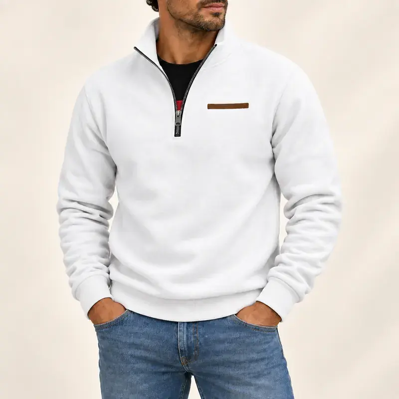 Fleece trui voor heren in wit