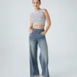 Celeste elastische broek met hoge taille voor dames