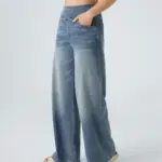 Celeste elastische broek met hoge taille voor dames in blauw