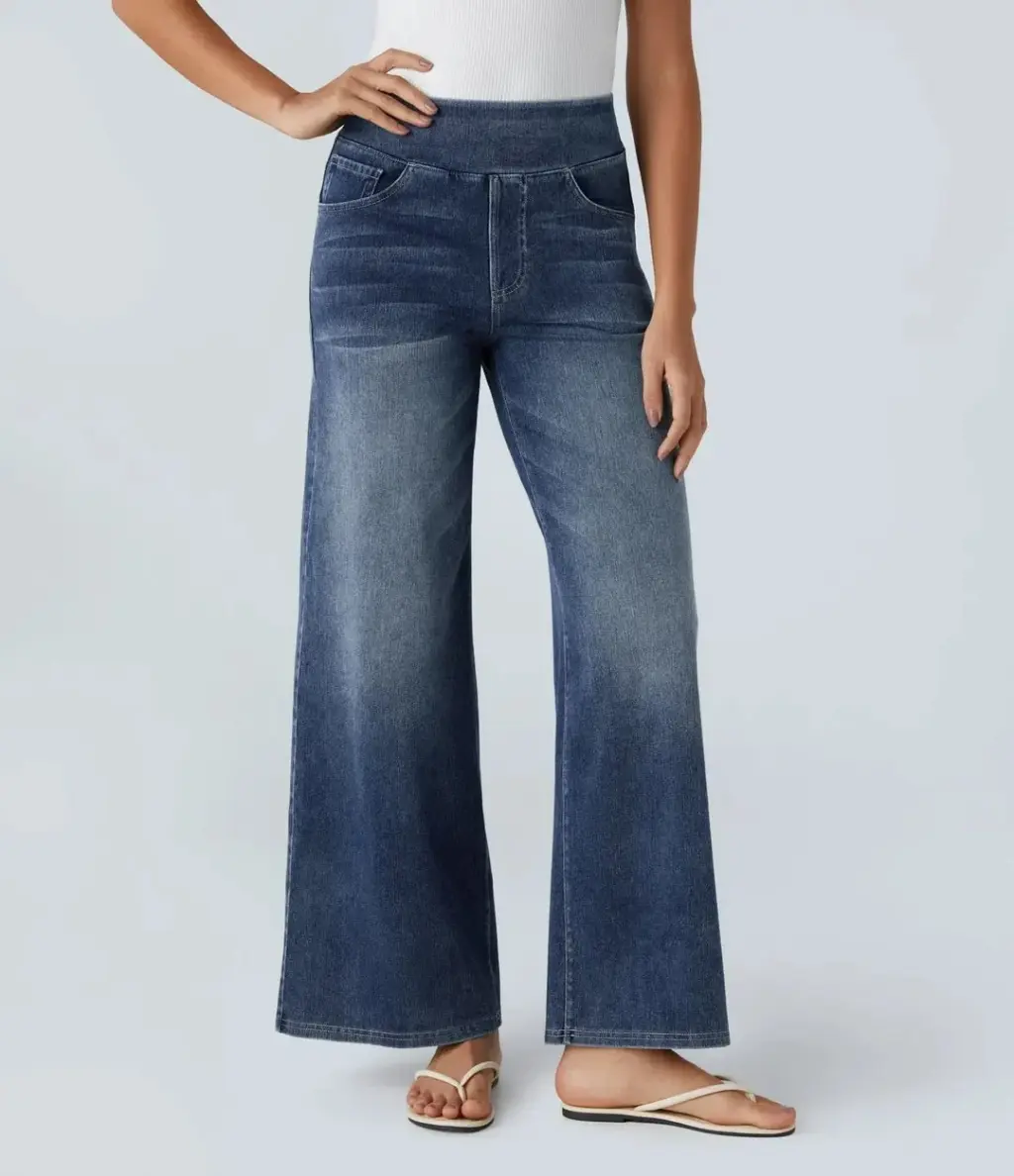 Celeste elastische broek met hoge taille voor dames