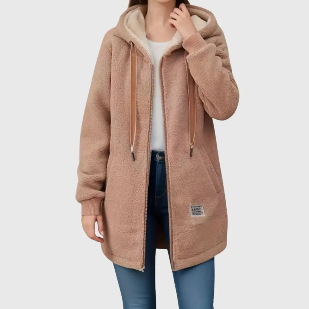 Femke fleece damesvest in bruin