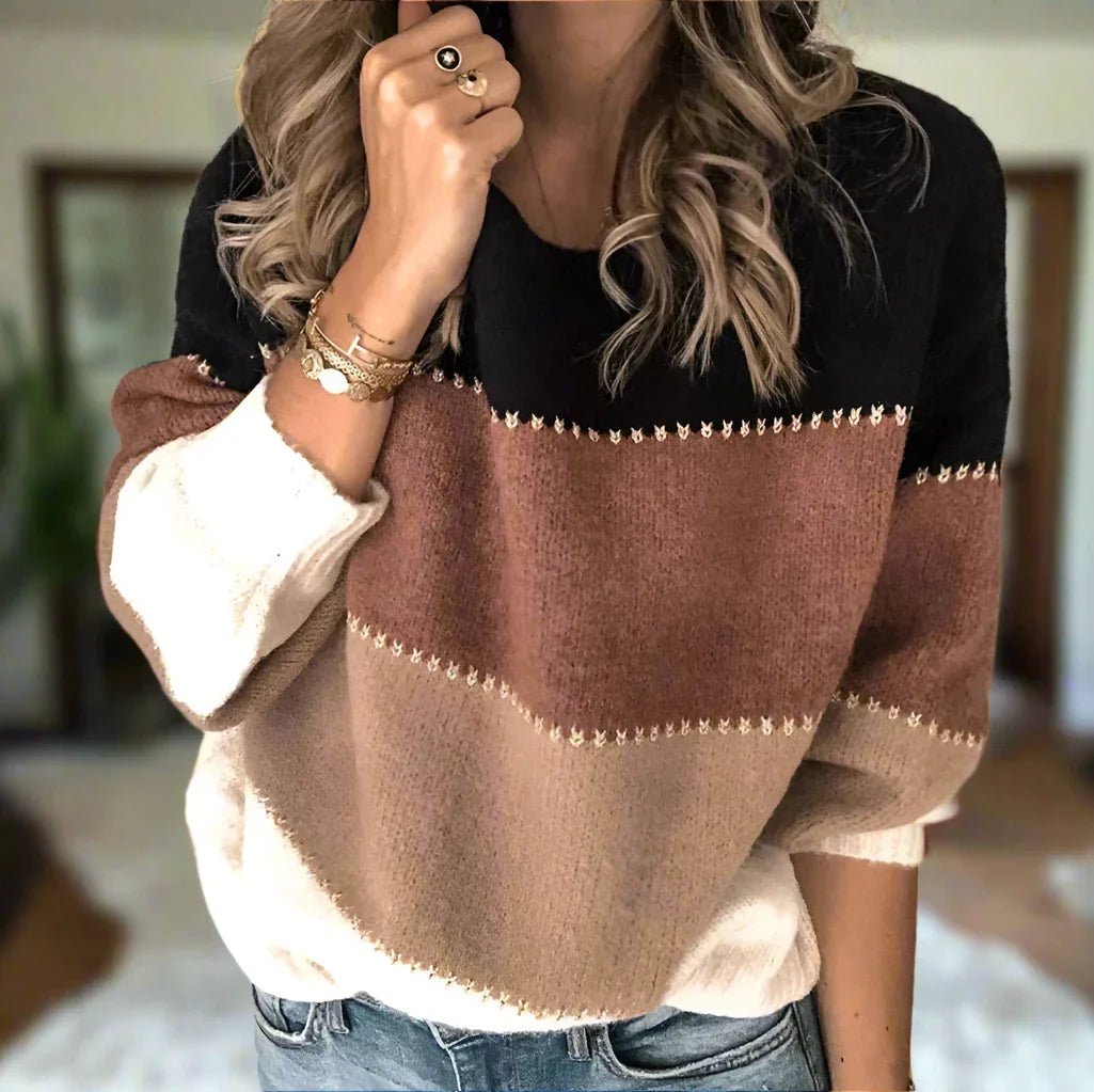 Noor | Modieuze Kleurblok Sweater
