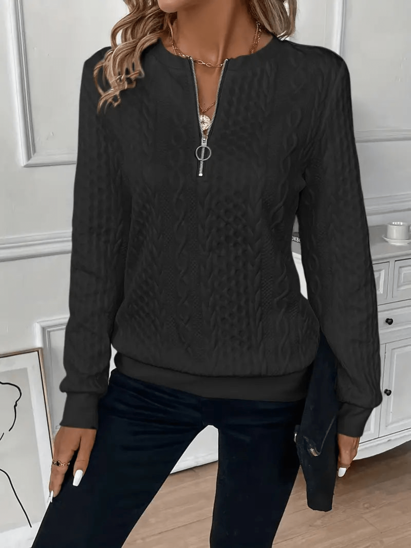Nora | Dames trui met ritssluiting