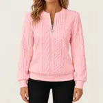 Nora trui met rits voor dames in roze