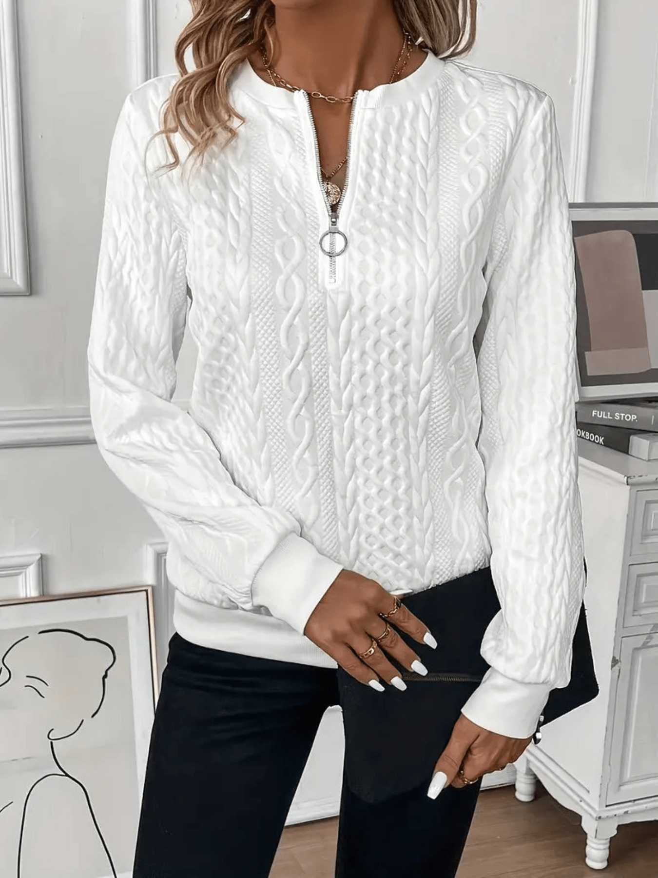 Nora | Dames trui met ritssluiting