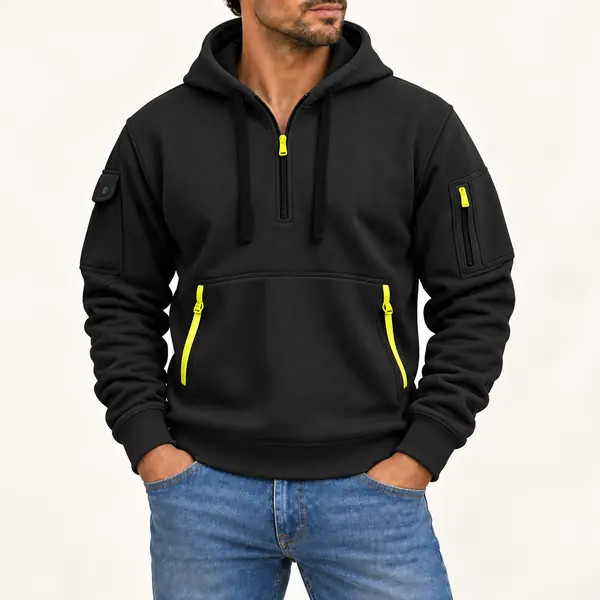 Vince hoodie voor heren in zwart