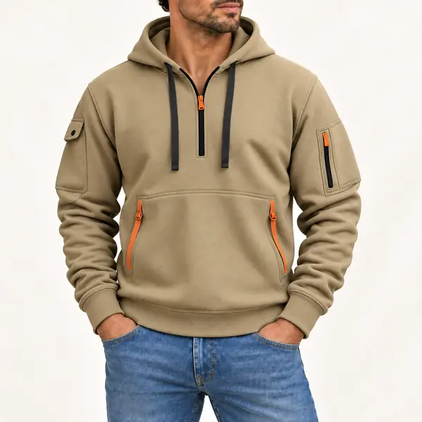 Vince hoodie voor heren in khaki