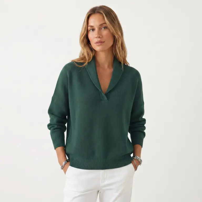 Margot V-hals trui voor dames in groen