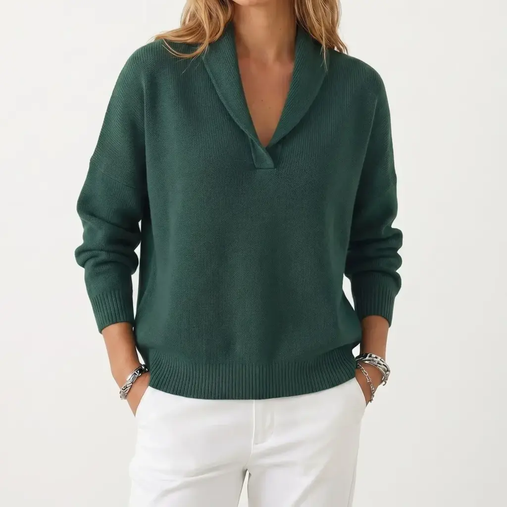 Margot V-hals trui voor dames in groen