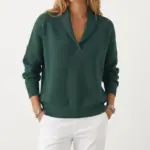 Margot V-hals trui voor dames in groen
