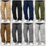 Cargobroek met elastische tailleband in alle 8 kleuren