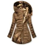 Fenna Gewatteerde Winterjas met Capuchon in camel