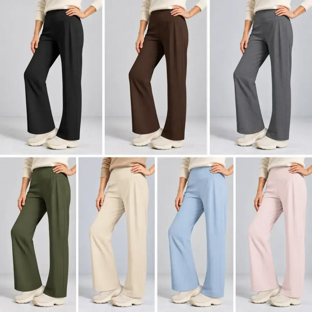 Yogabroek met hoge taille en rechte pijp in zeven kleuren