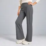 Yogabroek met hoge taille en rechte pijp voor dames in grijs