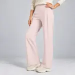 Yogabroek met hoge taille en rechte pijp voor dames in roze