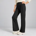 Yogabroek met hoge taille en rechte pijp voor dames in zwart